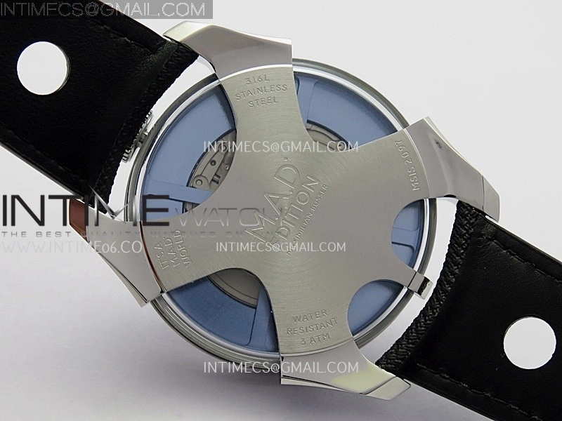 MB&F M.A.D.1.Blue SS K11F 1:1 Best Edition on Black Leather Strap Miyota 821A